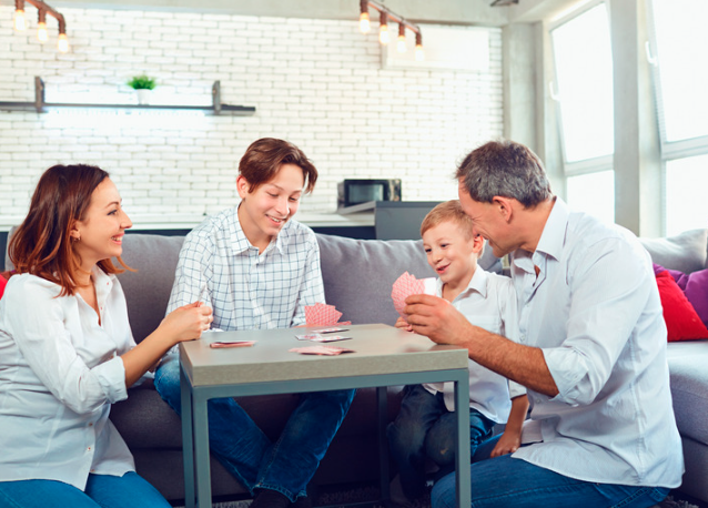 family playing card game